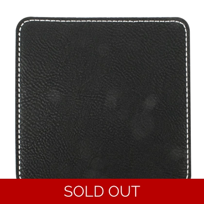 Coaster - Laserable Leatherette (Square) - Black/Silver